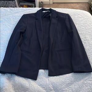 Old Navy Blue Blazer Structured Collarless Design
